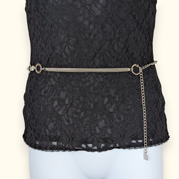 (2/$20) Vintage Metal Mesh Chain Accent Belt - Picture 2 of 6